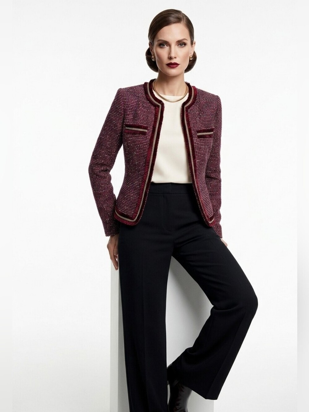 Laura Petites Luxury Tweed Jacket Size 2 NWT
